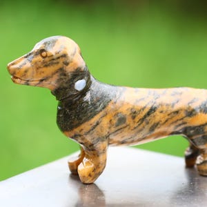 3.1&quot; Natural Tiger skin stone dog, Quartz Crystal Carved ,Crystal Heal Reiki,Home decoration,Crystal Sculpture,Mineral,Crystal Gifts
