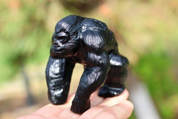 ゴリラ シルバーオプシディアン 1119g 天然石 カービング ゴリラ
