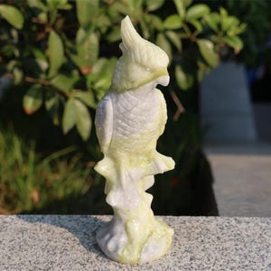 8&quot; Natural lantian jade  parrot,Quartz Crystal Carved,Crystal Heal Reiki,Home decoration,Crystal Sculpture,Mineral,Crystal Gifts