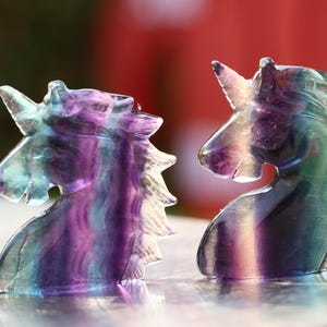 1.5&quot; Natural rainbow Fluorite unicorn, Quartz Crystal Carved ,Crystal Heal Reiki,Home decoration,Crystal Sculpture,Mineral,Crystal Gifts