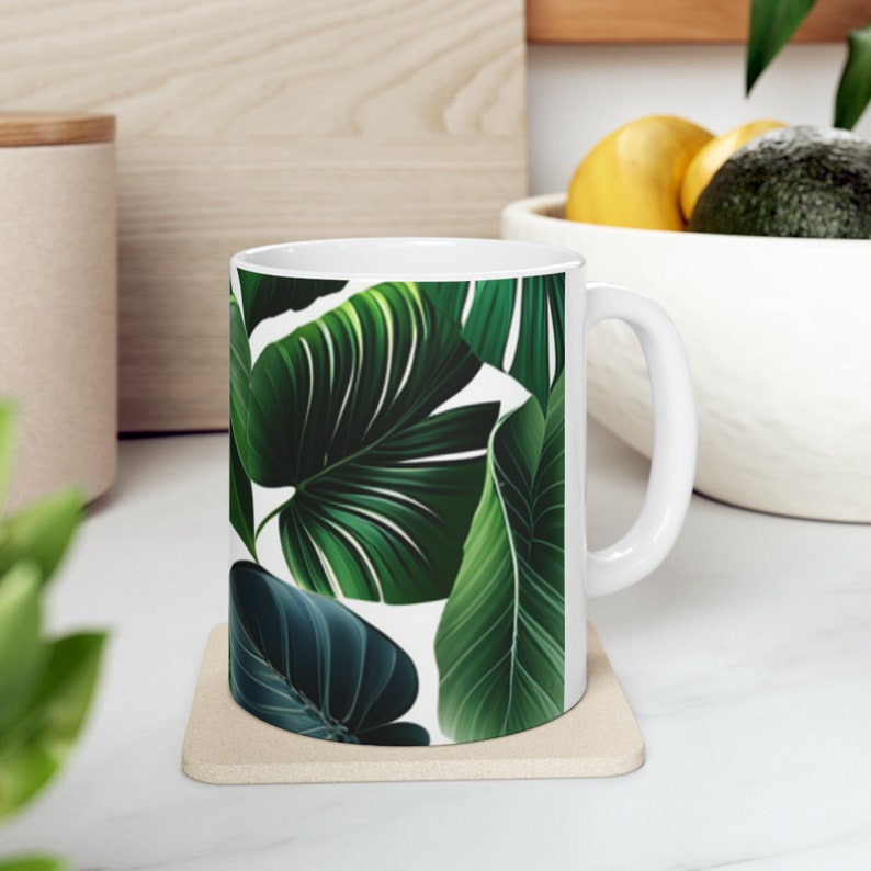 Leaves Design Ceramic Mug image 1