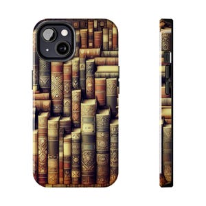 iPhone-hoesje vintage boeken, boekenontwerp telefoonhoesje, cadeau voor boekenliefhebber, stoere telefoonhoesjes