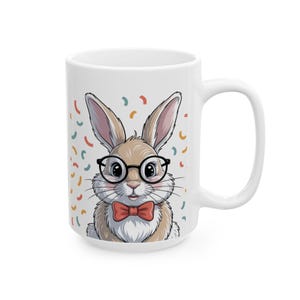 Bunny Coffee Mug, Cute Bunny Mug, Gift For Bunny Lover, Ceramic Mug, (11oz, 15oz)