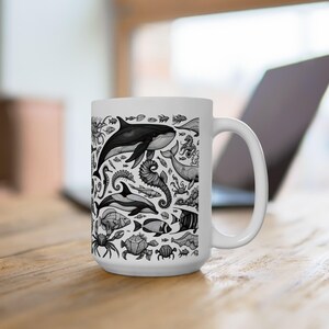 Sea Life Coffee Mug, Ocean Lover Coffee Mug, Gift For Dad, Ceramic Mug, (11oz, 15oz)