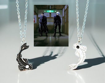 Jujutsu Kaisen Gojo & Geto Stacy bijpassende paar ketting, Y2k esthetiek cadeau, cadeau voor haar, cadeau voor hem