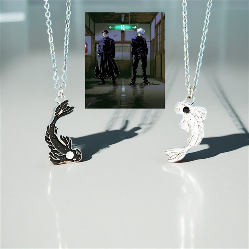 Jujutsu Kaisen Gojo & Geto Stacy Matching Couple Necklace,Y2k Aesthetics Gift,Gift For Her,Gift For Him zdjęcie 1