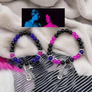 Tv Girl Matching Bracelets Who Really Cares Album, Y2K Aesthetics Gift, Gift For Her/ Him, Handmade Gift, Magnetic Heart Bracelets zdjęcie 1