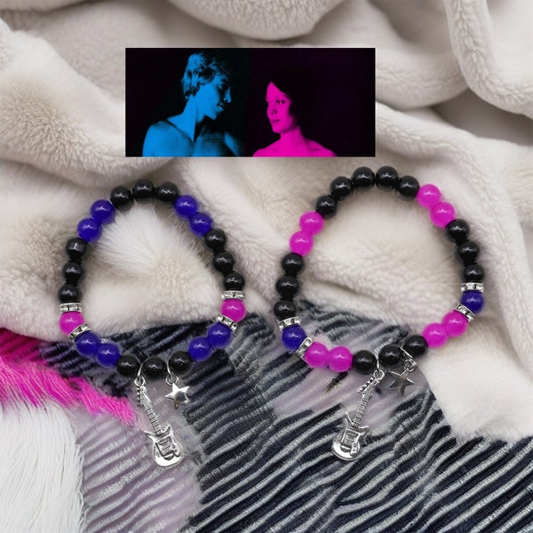Tv Girl Matching Bracelets Who Really Cares Album, Y2K Aesthetics Gift, Gift For Her/ Him, Handmade Gift, Magnetic Heart Bracelets