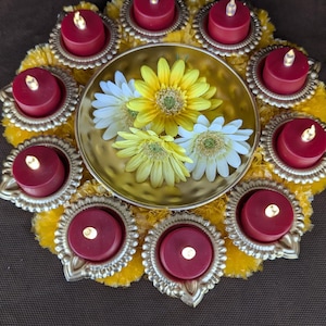 Urli Bowl,10&quot;/12&quot;/14&quot; Kuber urli, Light Metal Urli, Indian Festive Décor, Pooja mandir decor, Housewarming,Diwali Return Gift, metal diya