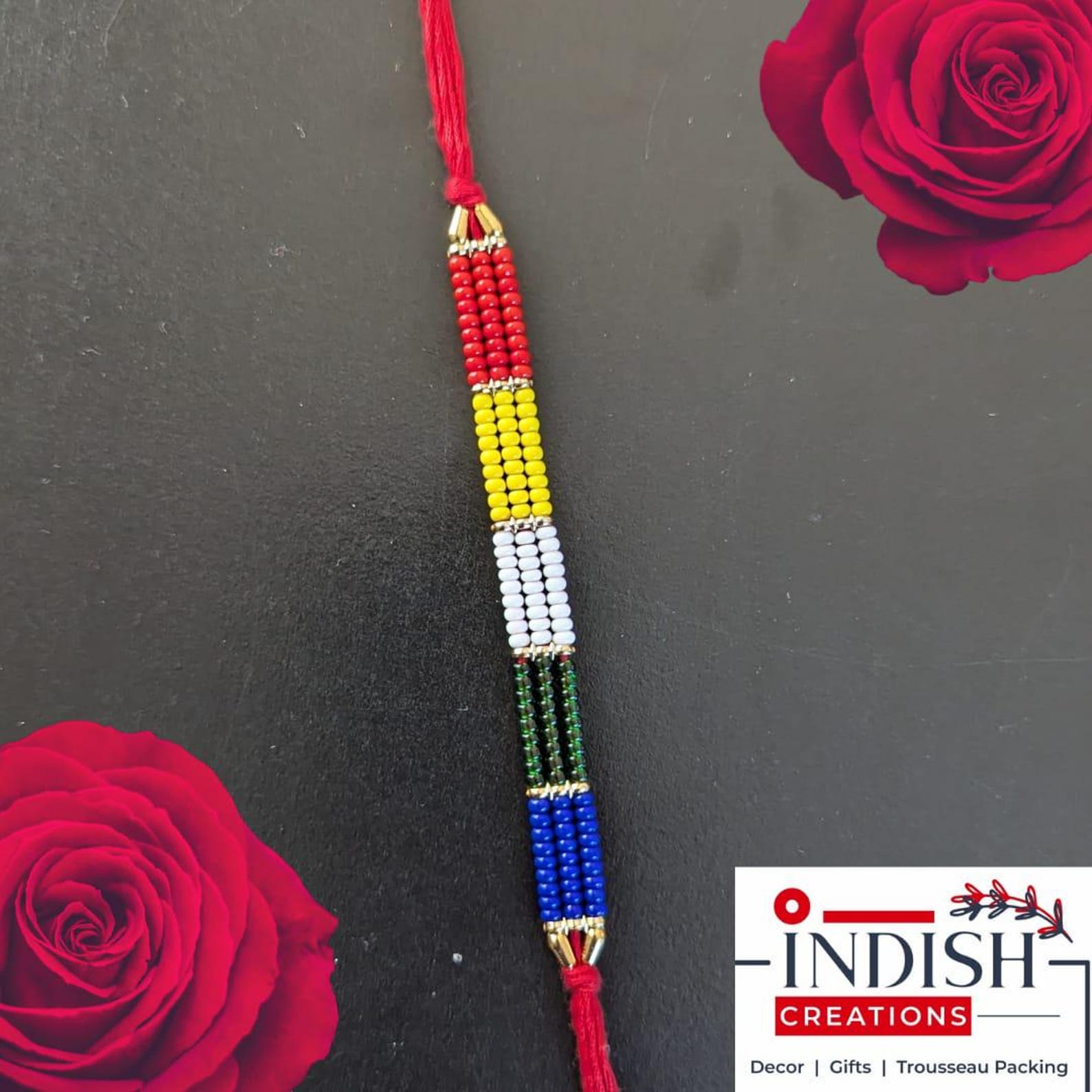 VACHANMOLI Evil Eye Couple Rakhi Set – Handmade Rakhi Bracelet For Bhaiya & Bhabhi With Pooja Thali