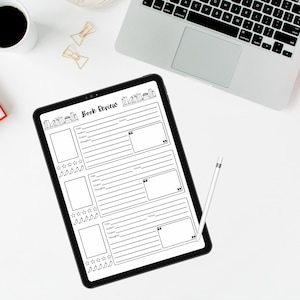 This book review template comes in two sizes, letter and A5 sizes. Track 3 books on one page, include book cover, star rating, spicy level and book details, such as tropes, genre and favorite quotes. Bonus, printable bookshelf.