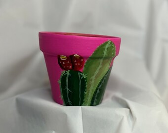 Vaso di cactus rosa