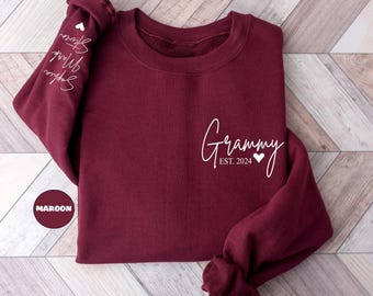 Gepersonaliseerde Grammy-sweater: namen kleinkinderen, nieuw omacadeau