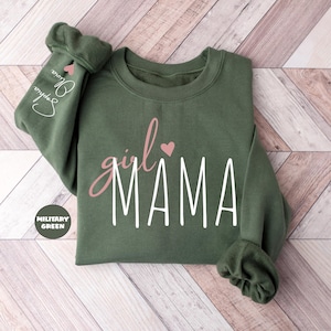 Gepersonaliseerde mama-sweatshirt: custom mom of Girls-kleding afbeelding 5