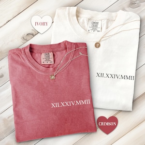 Comfort Colors Roman Numeral Shirt: Personalized Wedding Date Tee 画像 2