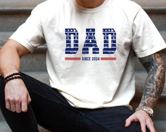 Comfort Colors® Custom New Dad Shirt, Personalized Dad Tshirt, Daddy Tee, Pregnancy Announcement Outfit For Papa, Fathers Day Clothing Gifts
