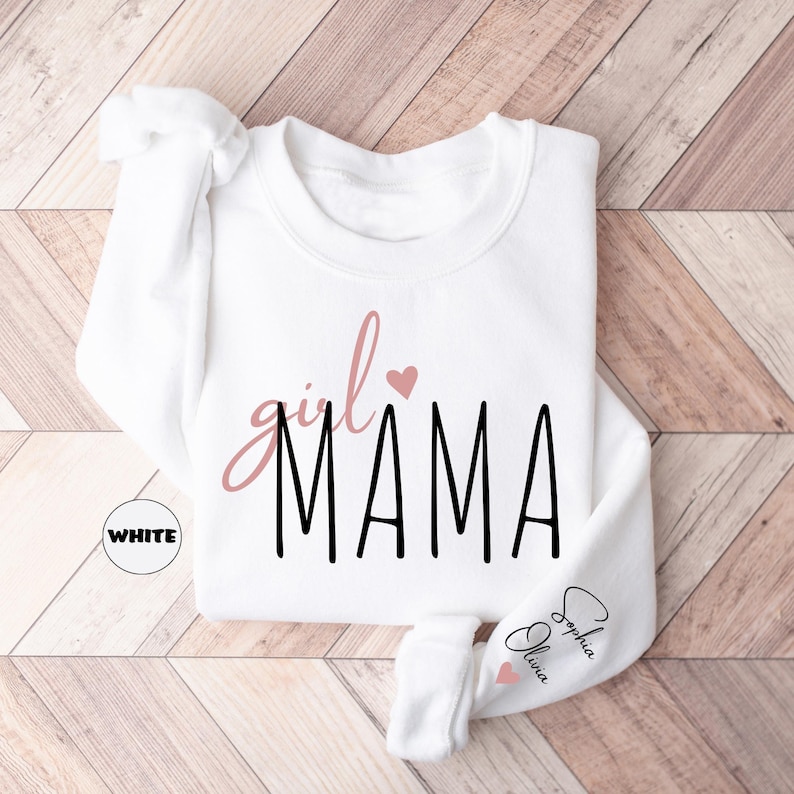 Gepersonaliseerde mama-sweatshirt: custom mom of Girls-kleding afbeelding 3