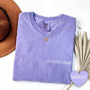 Comfort Colors Roman Numeral Shirt: Personalized Wedding Date Tee 画像 4