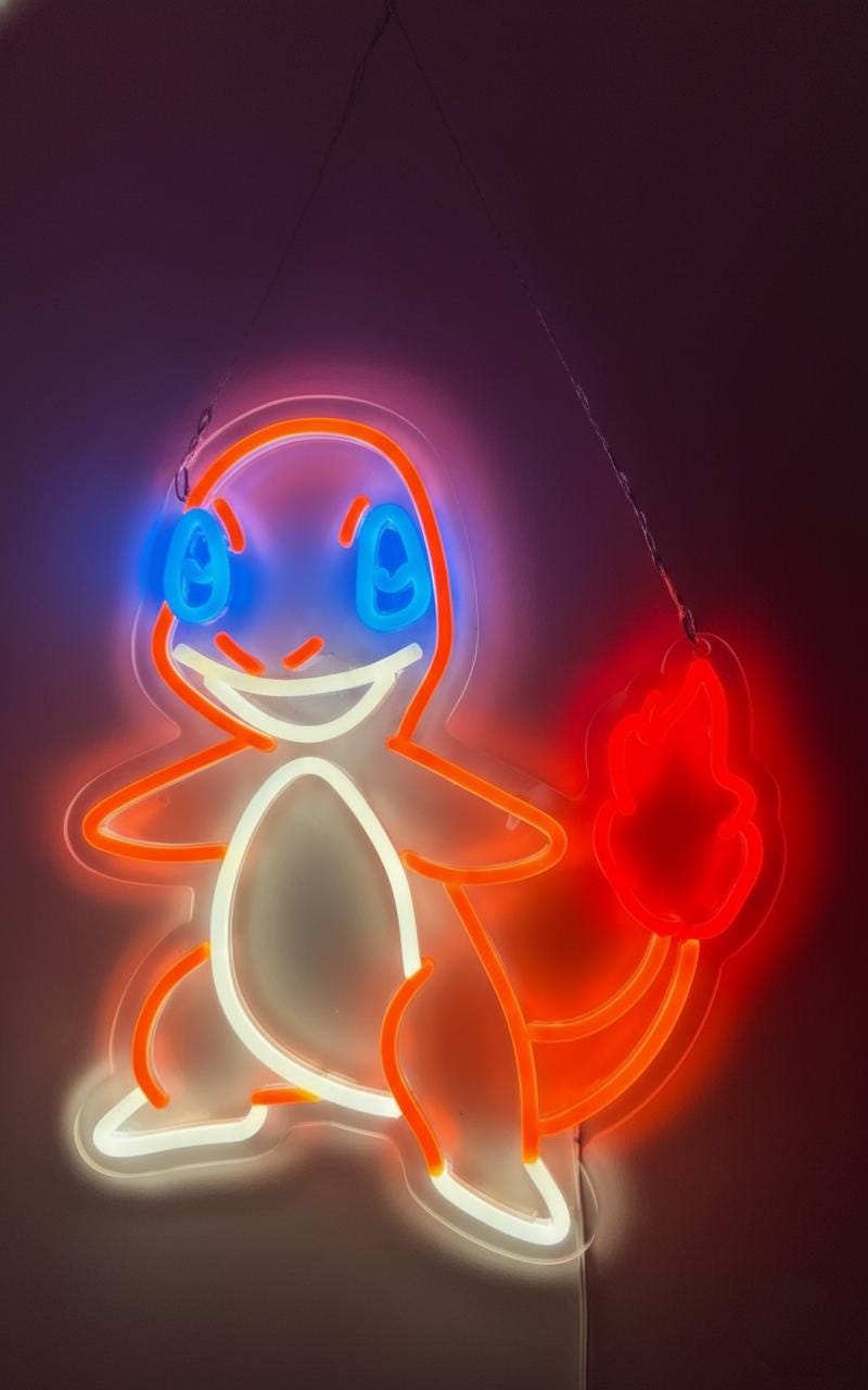 Charmander LED Neon Light Sign Pokemon - Etsy