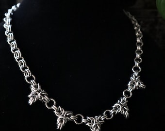 FABLE | chainmaille lace necklace | stainless steel | chainmail jewelry