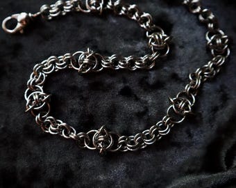 SEER | chainmaille barbed wire choker | stainless steel | chainmail jewelry
