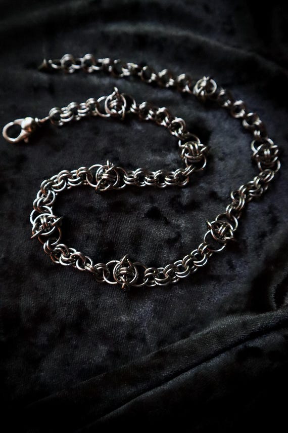 SEER | Chainmaille Barbed Wire Choker | Stainless Steel 