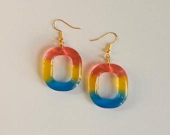 Pansexual Pride Handmade Resin Earrings