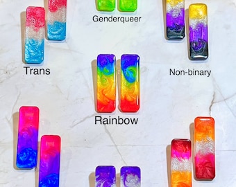 Pride hair clips; Pride Flag hair clips; handmade;