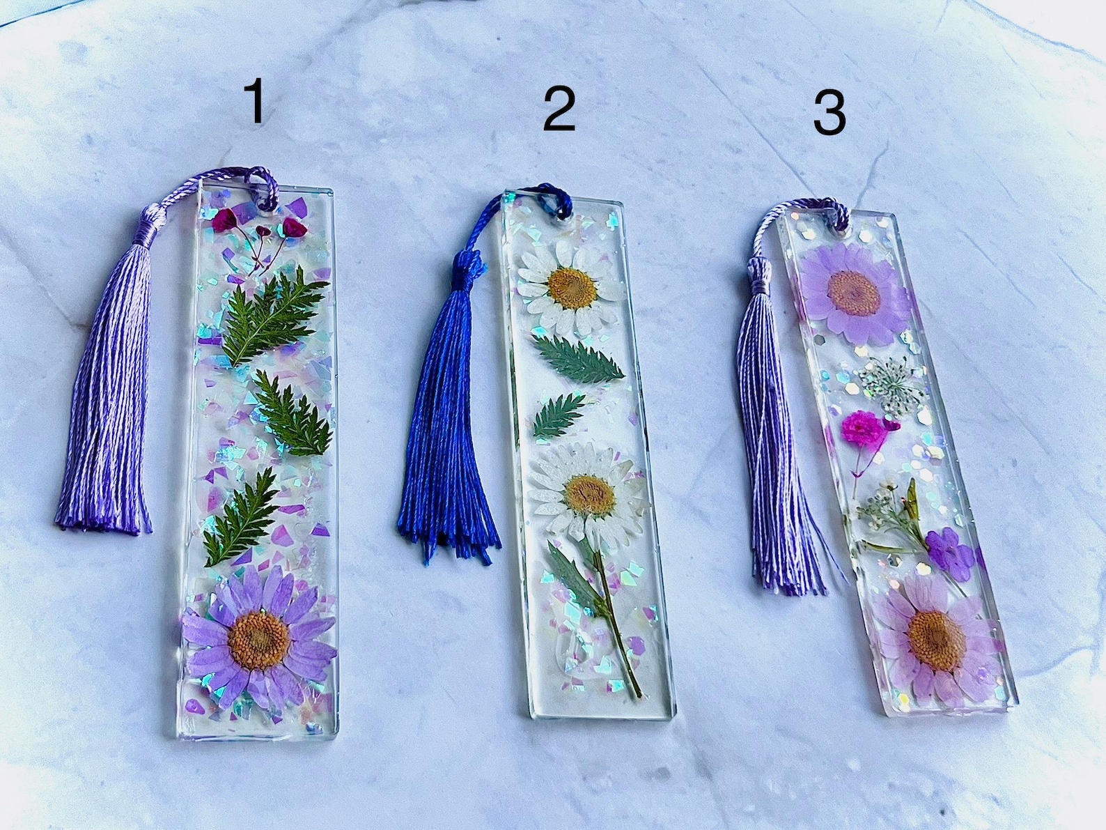 Real Flower Bookmarks With Optional Personalization Daisy Bookmark real-flower-bookmarks-with-optional-personalization-daisy-bookmark