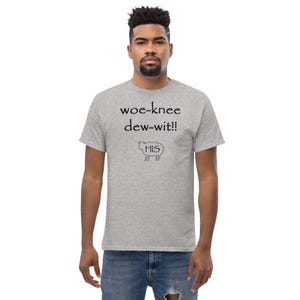彼はやらないのか!! 彼の羊のアウトライン黒プリントTシャツ