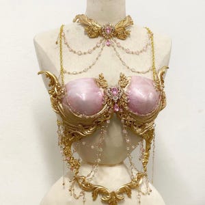 Angelica Resin Porcelain Corset Top Mermaid Bra in a dream Mermaid costume Handmade applicable to custom color & style