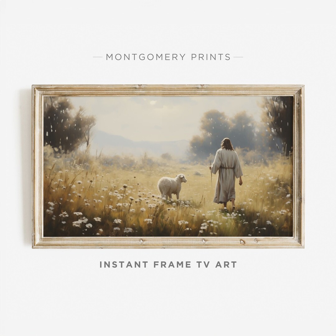 Frame TV Art Jesus Leaves the 99 Samsung Wallpaper, Christian Religious