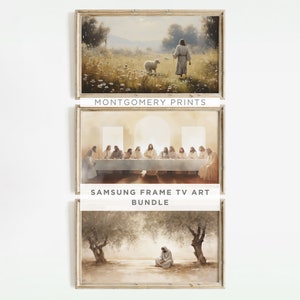 Cornice TV, carta da parati, Bundle viaggio sacro di Gesù Cristo, pittura a olio Samsung Christian Faith, download istantaneo religioso, Bibbia 1072