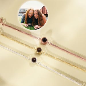 Custom Photo Projection Bracelet, Photo Memorial Bracelet, Photo Bracelet Sparkling Chain, Wedding Gift, Mother's Day gift, Anniversary gift
