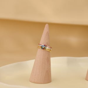 Anillo de piedra de nacimiento para mujer, anillo para madres de 2, 3, 4, 5 o 6 piedras, anillo de piedra de nacimiento familiar, joyería para madres, regalo de cumpleaños, regalo de Navidad para ella.