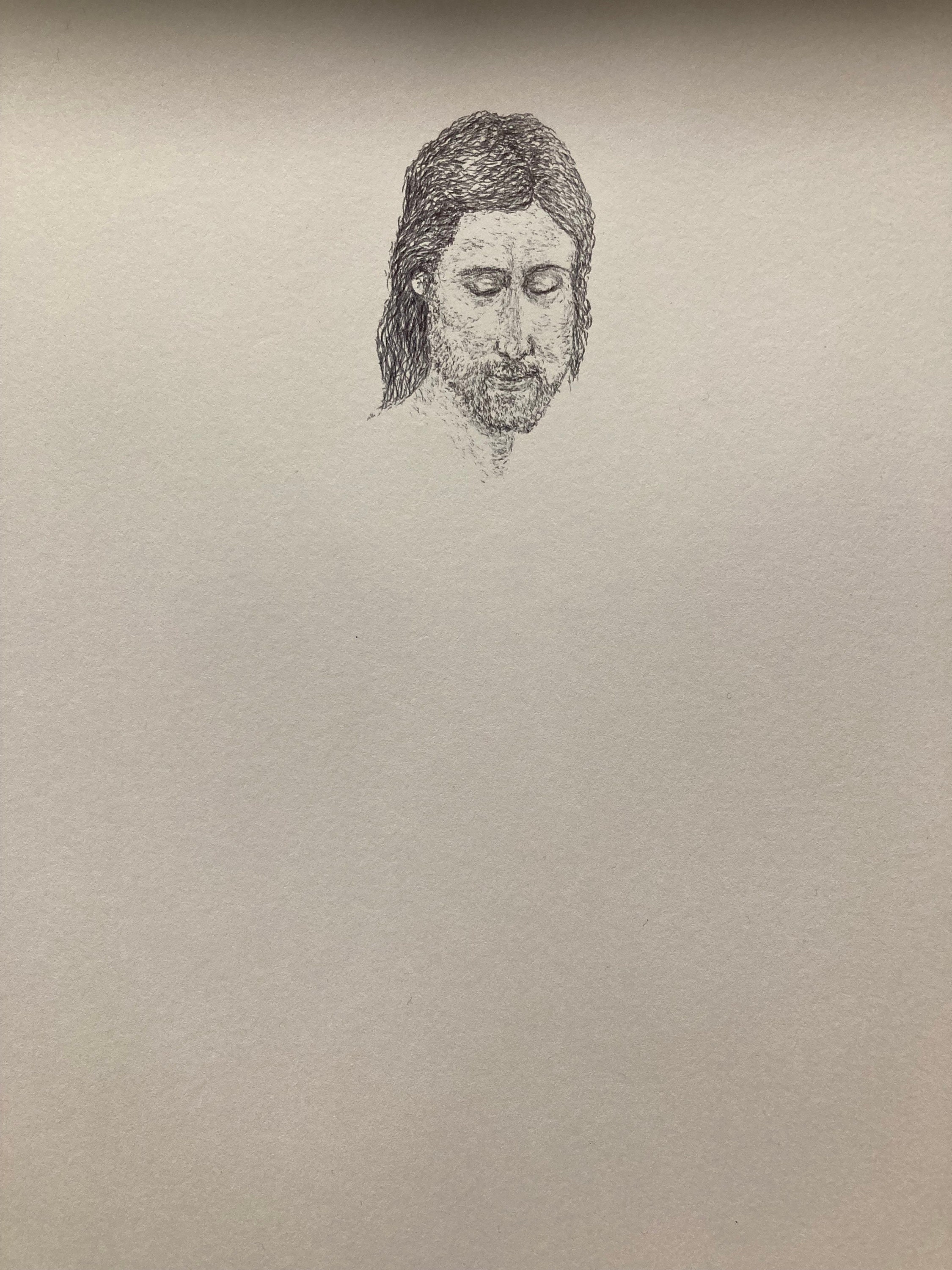 Jesus Ink Drawing Jesus Christ With a Little Lamb Ink Sketch - Etsy