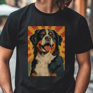 Koszulka z berneńskim psem pasterskim, koszulka z grafiką retro cool, tata berneńskiego psa pasterskiego, prezent dla niego, prezent dla miłośnika psów, prezent dla berneńczyka, koszulka z psem wędrownym