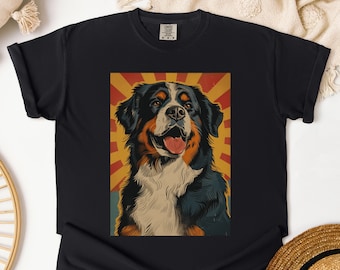 Retro Bernese Mountain Dog Graphic Tee, Comfort Colors Shirt