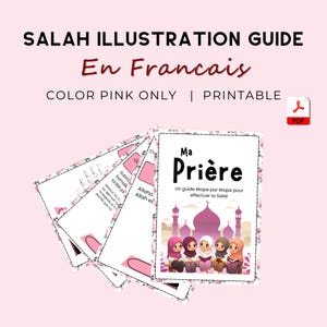 Tarjetas didácticas con los pasos de la oración islámica en francés: para niños musulmanes y nuevos musulmanes (PDF)