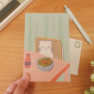 Les légumes ont un goût triste, petite carte postale taille standard Impression artistique