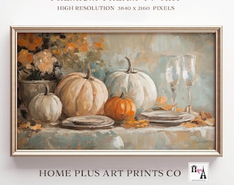 Fall Samsung Frame TV Art, Vintage Pumpkin Painting Samsung Frame TV Art,Thanksgiving Frame TV Art, Fall Art for Tv, Digital Download, TV229