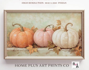 Fall Frame TV Art,Vintage Pumpkin Painting,Autumn Samsung Frame TV Art,Fall TV Art, Fall Art for Frame Tv,Thanksgiving Tv Screensaver,TV207