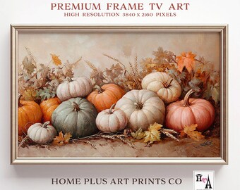 Vintage Pumpkin Frame TV Art, Vintage Pumpkin Painting Samsung Frame TV Art,Fall Frame TV Art, Fall Art for Frame Tv,Fall Wall Decor, TV134