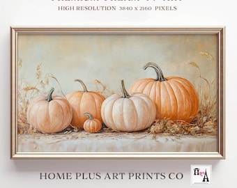 Fall Samsung Frame TV Art,Vintage Pumpkin Painting,Fall Art for Frame TV, Fall Decor,Digital Download,Thanksgiving Screensaver, TVH139
