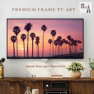 Samsung Frame TV Art Sunset,Coastal Palm Trees TV Art,Sunset Beach Art for Frame TV,Coastal Wall Art,California Coastal Sunset Tv Art, TV065