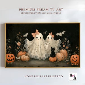 Halloween Frame TV Art, Vintage Coquette Ghosts Painting Tv Art, Samsung Frame TV Art,Spooky  Halloween Frame TV Art,Dark Cottagecore, TV362