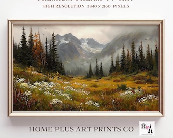 Samsung Frame Tv Art Fall, Autumn Wildflower Landscape Painting Frame TV Art,Autumn TV Art, Country Farmhouse Decor, Digital Download, TV414