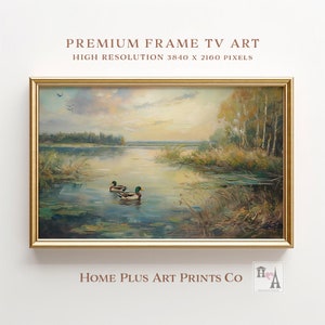 Samsung Frame TV Art, Art for Samsung Frame TV, Landscape Vintage Painting, Classic Painting, Digital Download,  Vintage Duck Art, TV0184