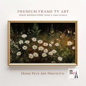 Samsung Frame TV Art,Vintage Wildflower Frame TV Art,Wildflower Landscape Art, Cottagecore Farmhouse Decor,  Digital Download, TV0183