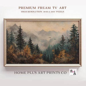 Fall Samsung Frame Art TV,Fall Landscape Painting, Samsung Frame TV Art Fall,Vintage Rustic Country Forest Art,Fall Digital Download,TV206